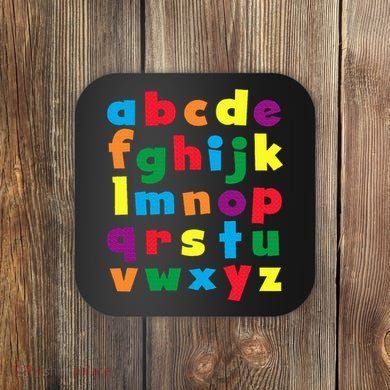 Colorful Letters Alphabet Educational Abcs Coaster