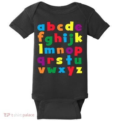 Colorful Letters Alphabet Educational Abcs Baby Bodysuit