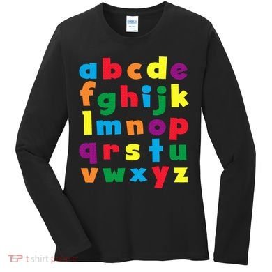 Colorful Letters Alphabet Educational Abcs Women's Long Sleeve Shirt