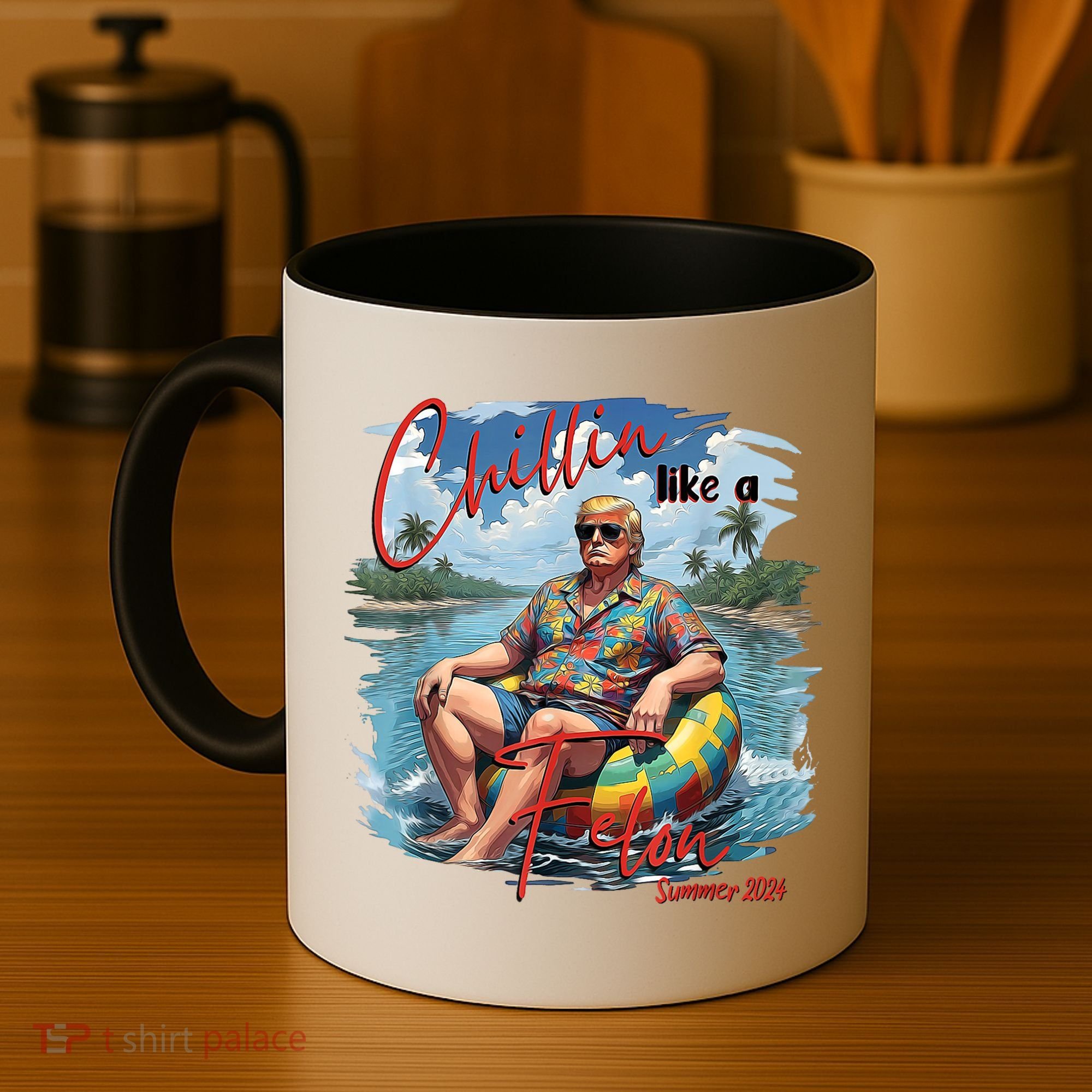 Chillin Like A Felon Retro Summer Pink Funny Trump 2024 Coffee Mug