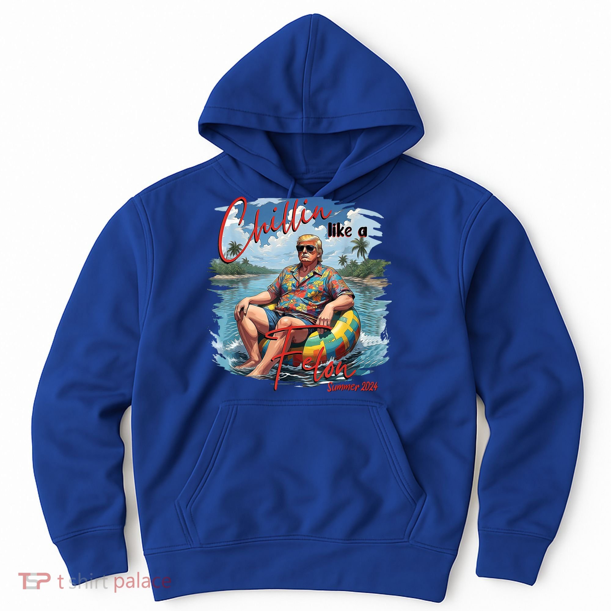 Chillin Like A Felon Retro Summer Pink Funny Trump 2024 Hoodie
