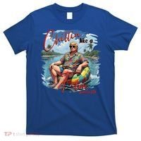 Chillin Like A Felon Retro Summer Pink Funny Trump 2024 T-Shirt thumb 0