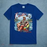 Chillin Like A Felon Retro Summer Pink Funny Trump 2024 T-Shirt thumb 5