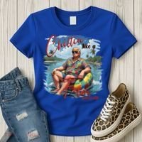 Chillin Like A Felon Retro Summer Pink Funny Trump 2024 Women's T-Shirt thumb 3