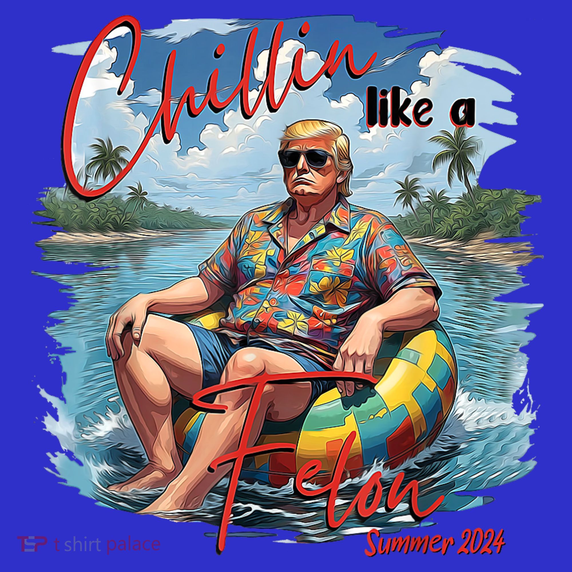 Chillin Like A Felon Retro Summer Pink Funny Trump 2024 Women's T-Shirt