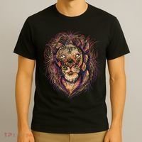 Colorful Lion Abstract T-Shirt thumb 3