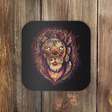 Colorful Lion Abstract Coaster