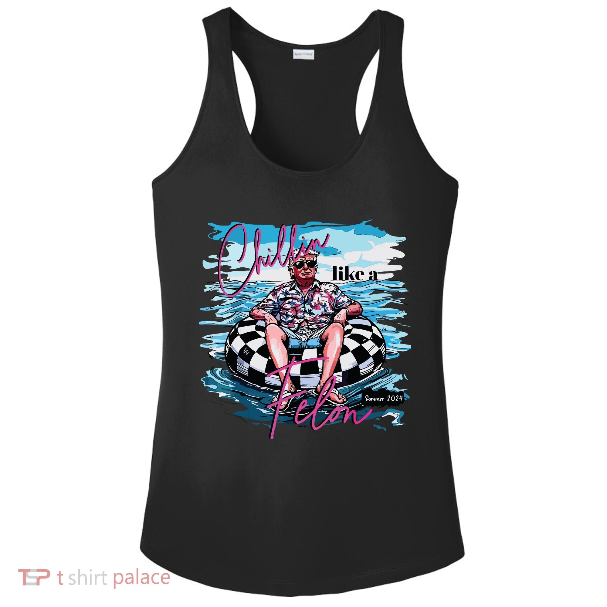 Chillin Like A Felon Ladies PosiCharge Competitor Racerback Tank