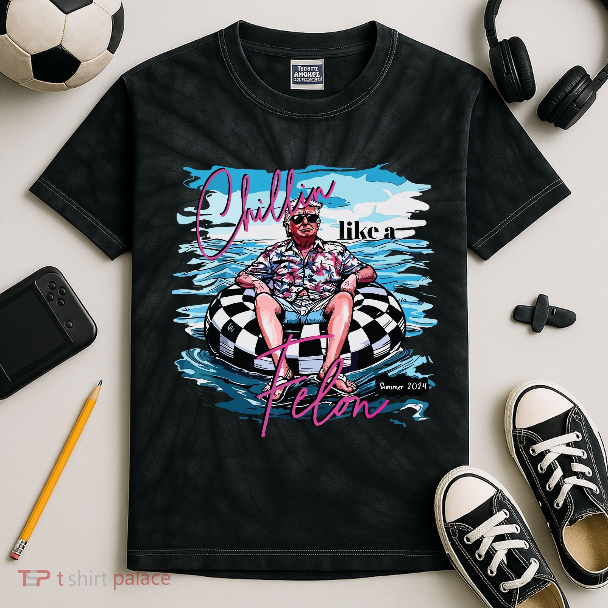 Chillin Like A Felon Kids Tie-Dye T-Shirt