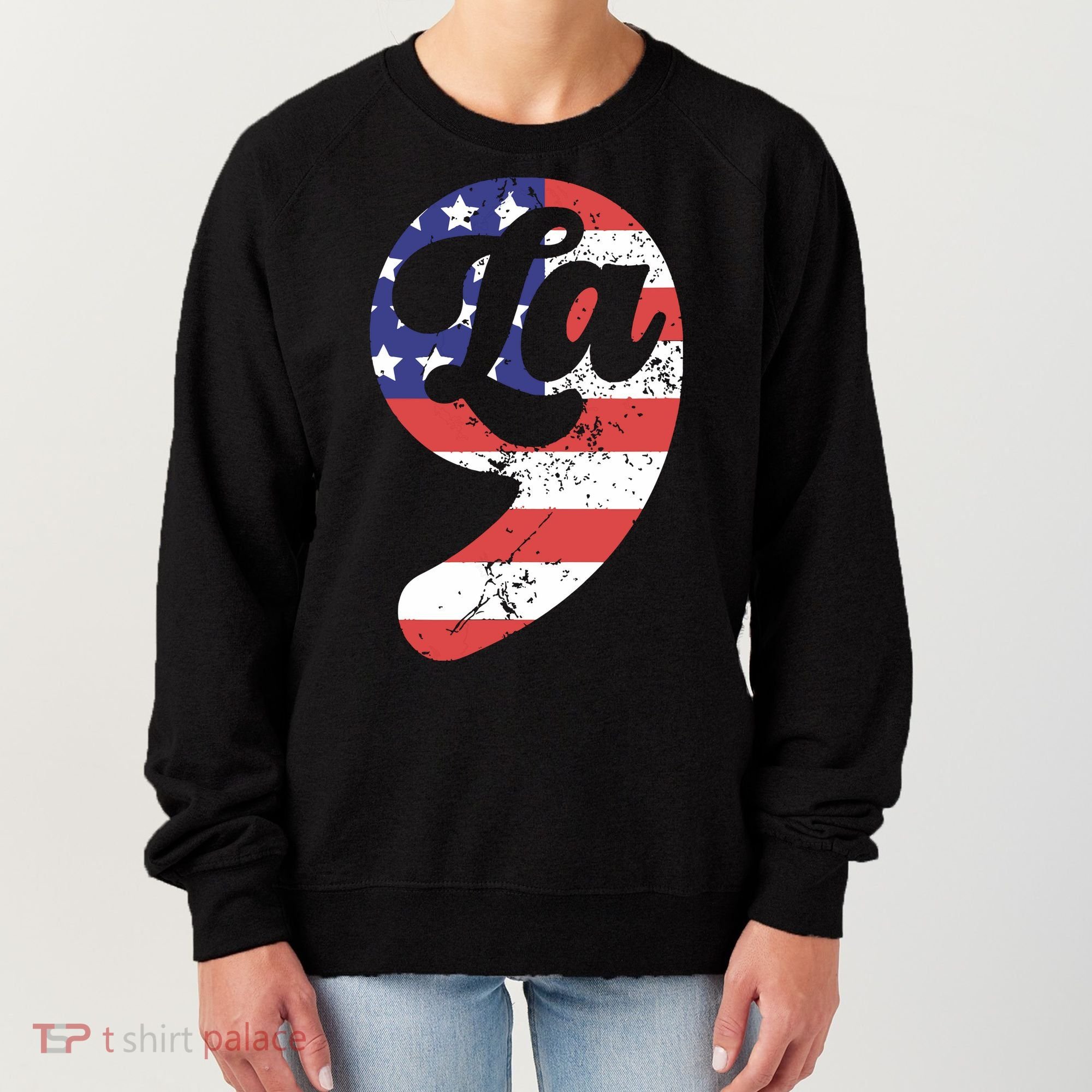 Comma La American Flag Kamala Harris Women's Sweatshirt
