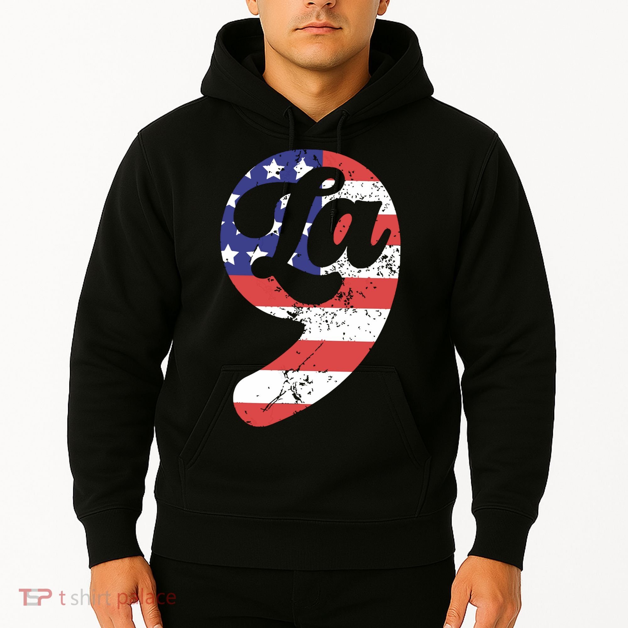 Comma La American Flag Kamala Harris Hoodie