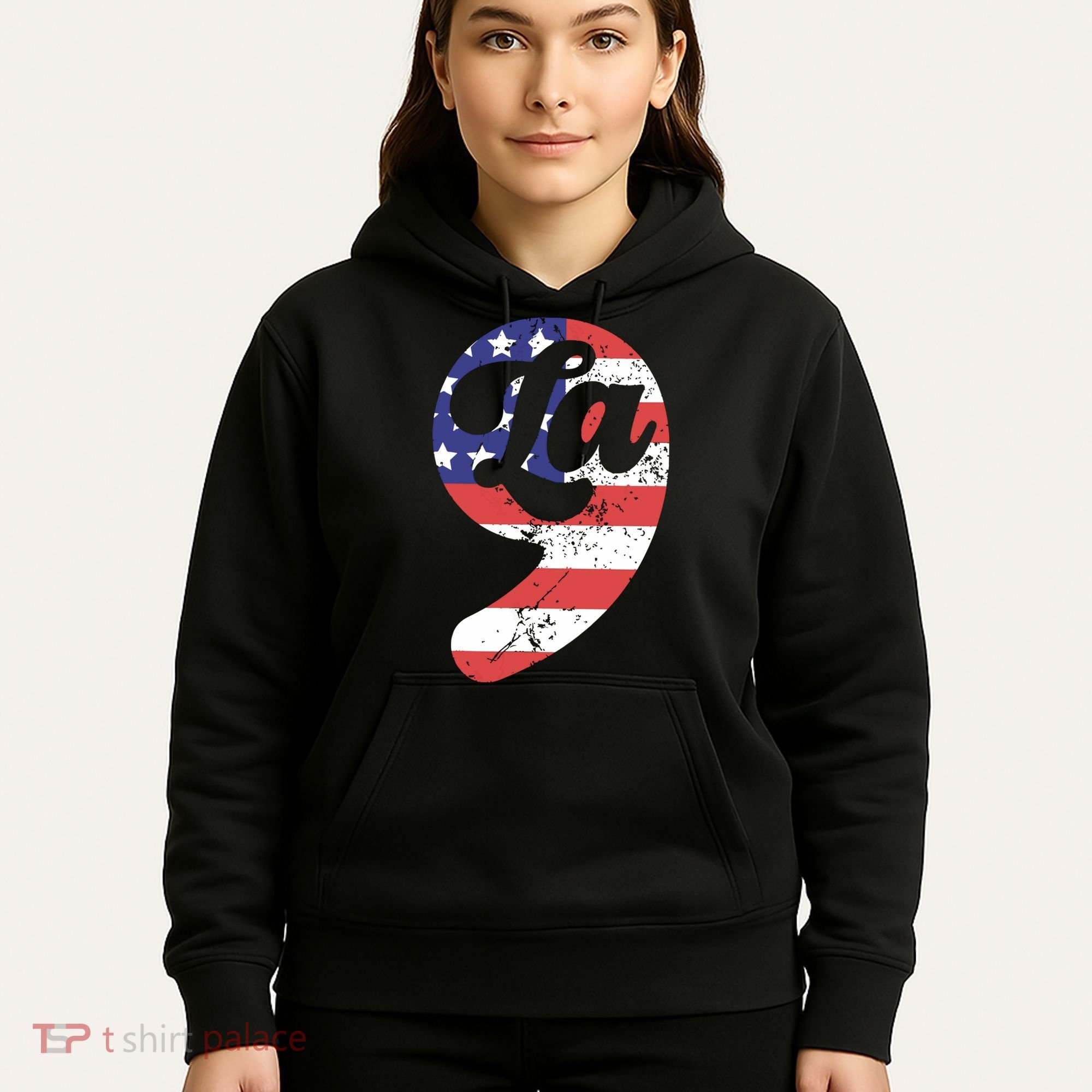 Comma La American Flag Kamala Harris Hoodie