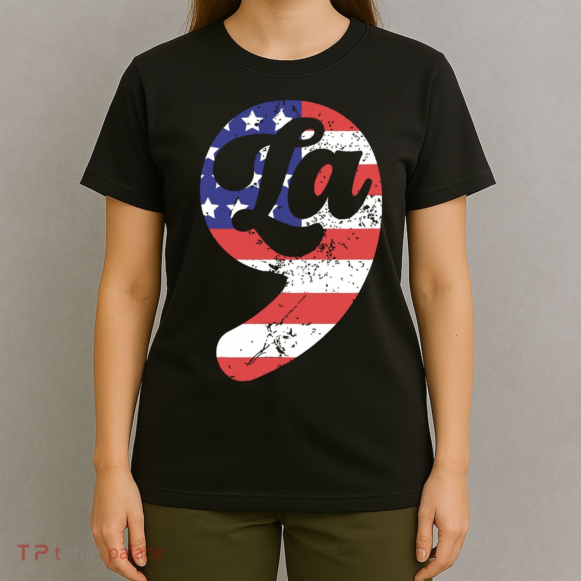 Comma La American Flag Kamala Harris T-Shirt