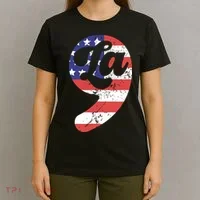 Comma La American Flag Kamala Harris T-Shirt thumb 4