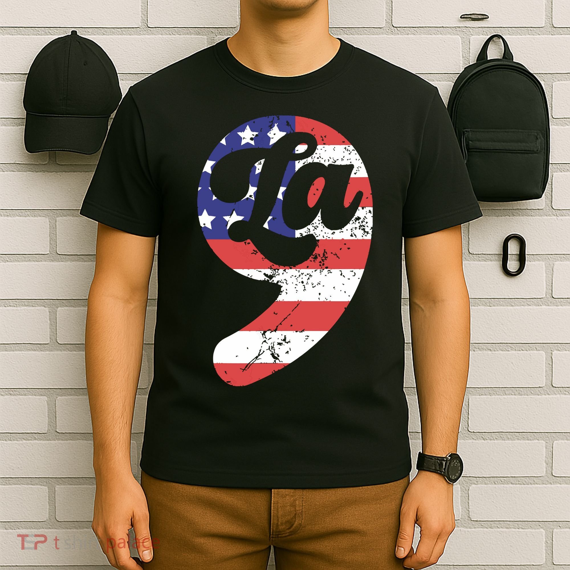 Comma La American Flag Kamala Harris T-Shirt
