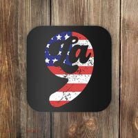Comma La American Flag Kamala Harris Coaster thumb 0