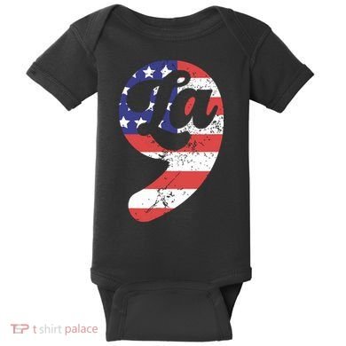 Comma La American Flag Kamala Harris Baby Bodysuit