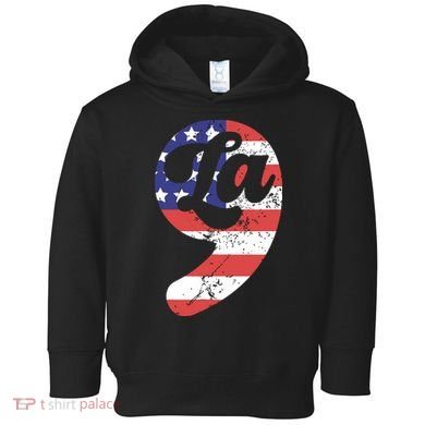 Comma La American Flag Kamala Harris Toddler Hoodie