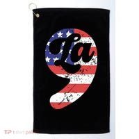 Comma La American Flag Kamala Harris Golf Towel thumb 0