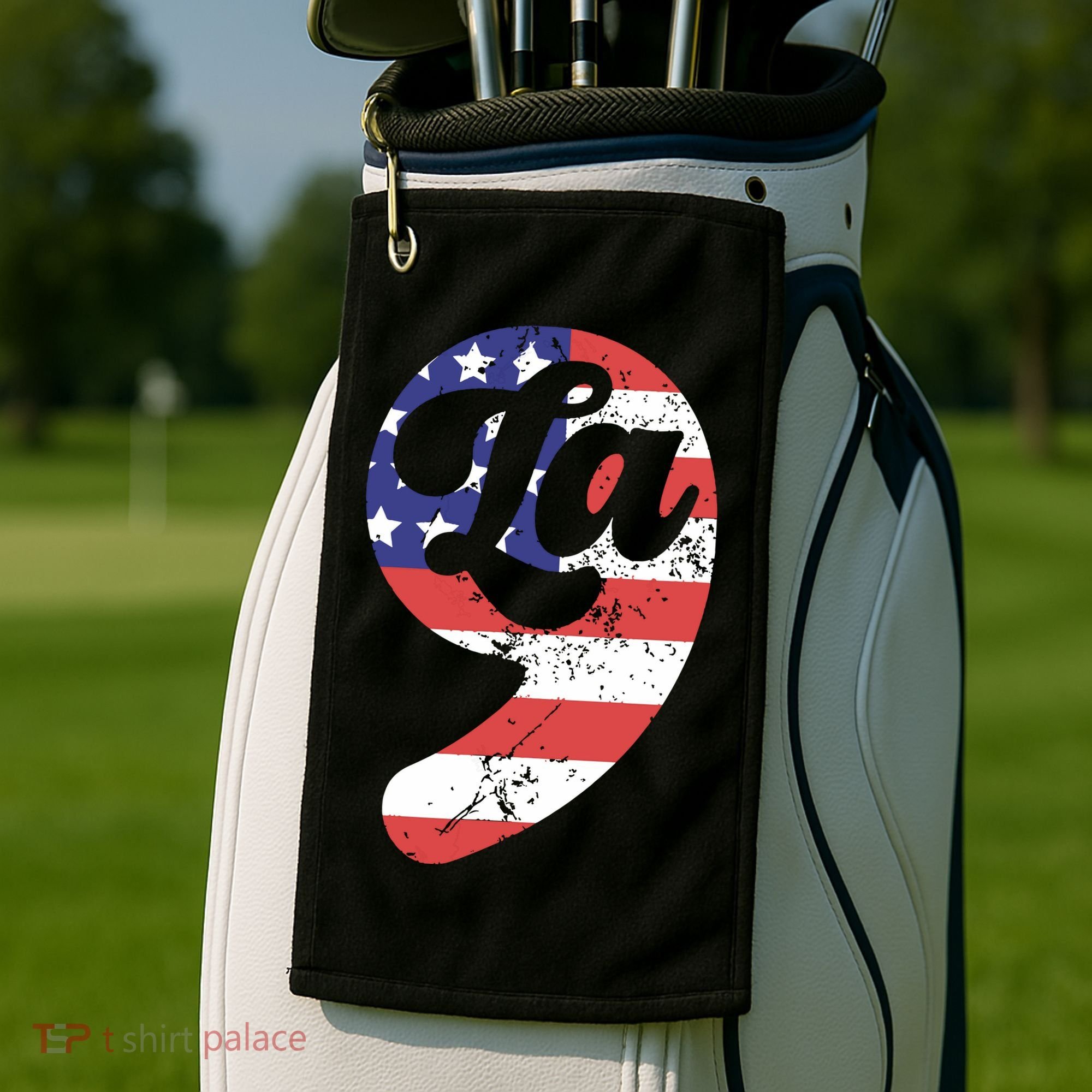 Comma La American Flag Kamala Harris Golf Towel