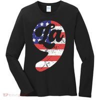 Comma La American Flag Kamala Harris Women's Long Sleeve Shirt thumb 0