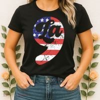 Comma La American Flag Kamala Harris Women's T-Shirt thumb 2