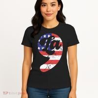 Comma La American Flag Kamala Harris Women's T-Shirt thumb 4