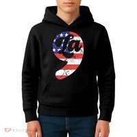Comma La American Flag Kamala Harris Kids Hoodie thumb 4