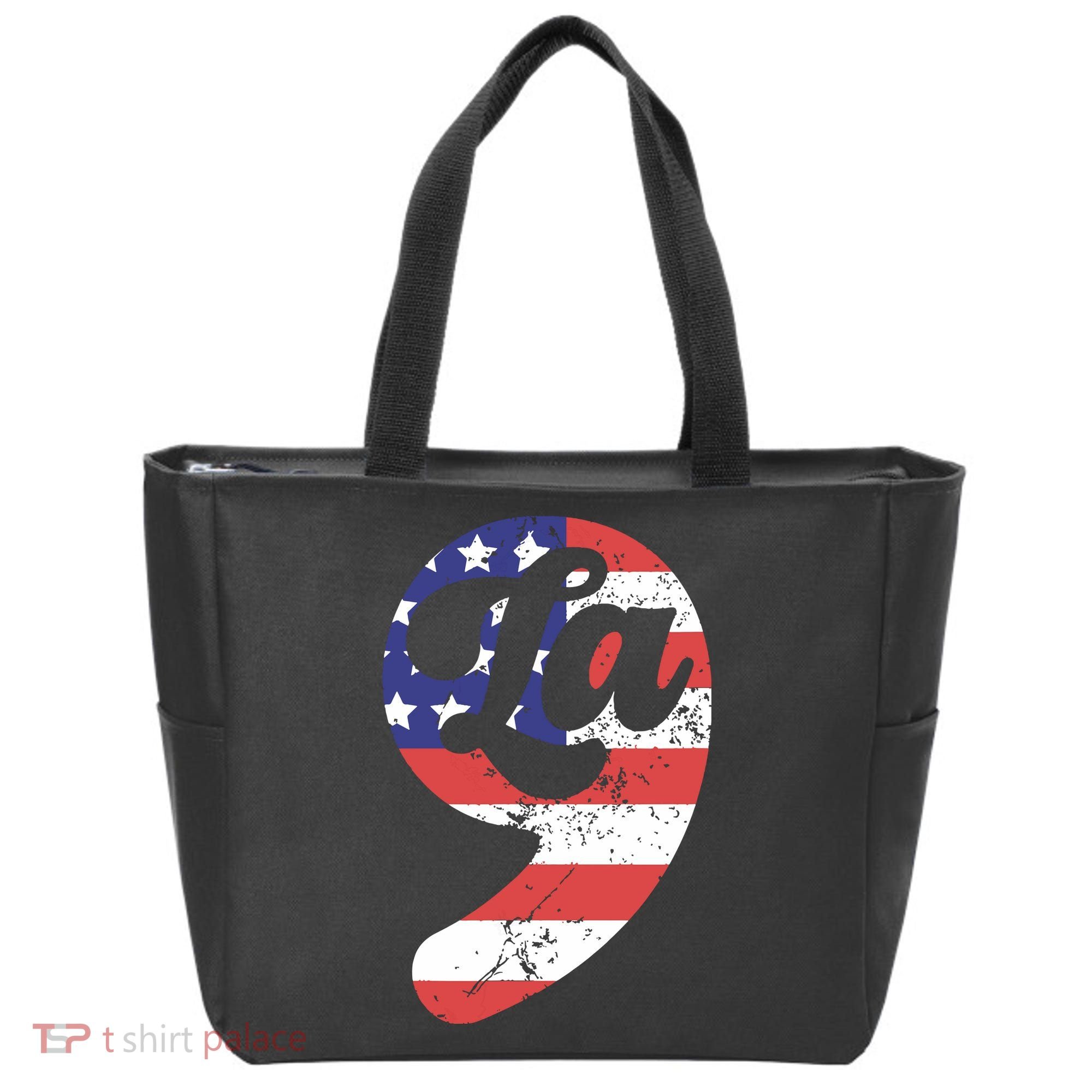 Comma La American Flag Kamala Harris Tote Bag