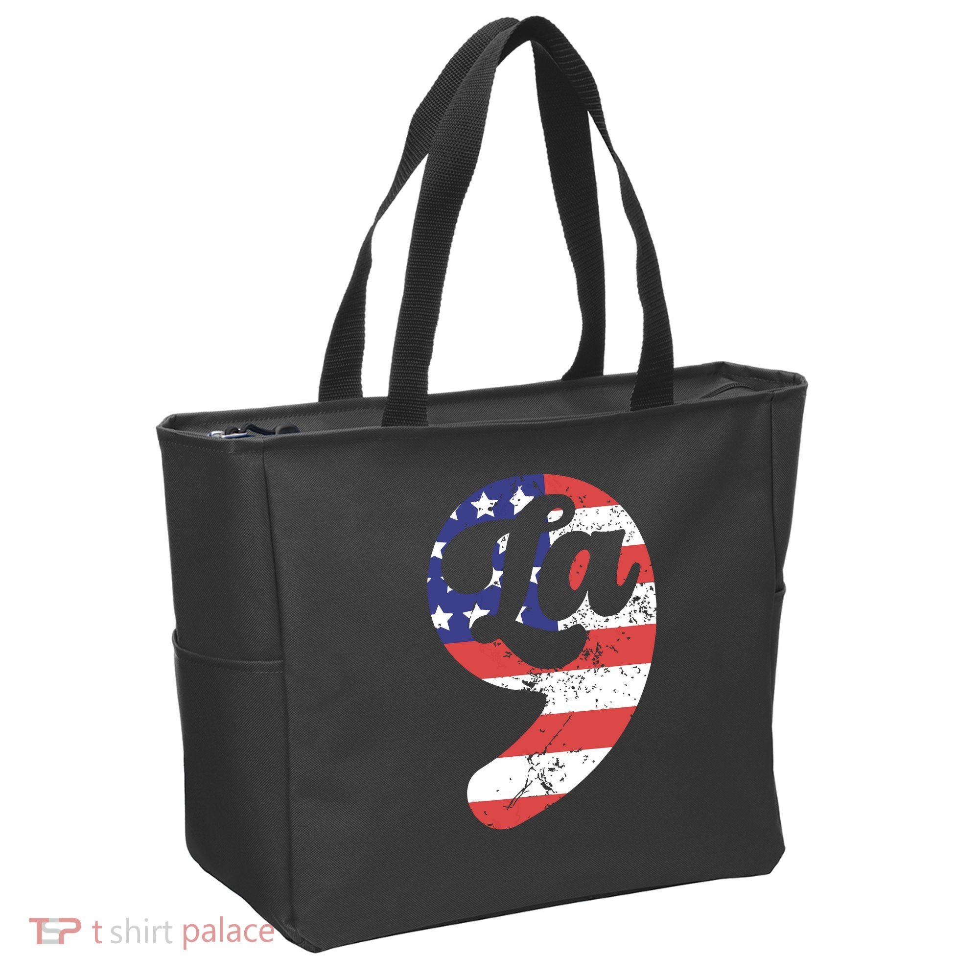Comma La American Flag Kamala Harris Tote Bag