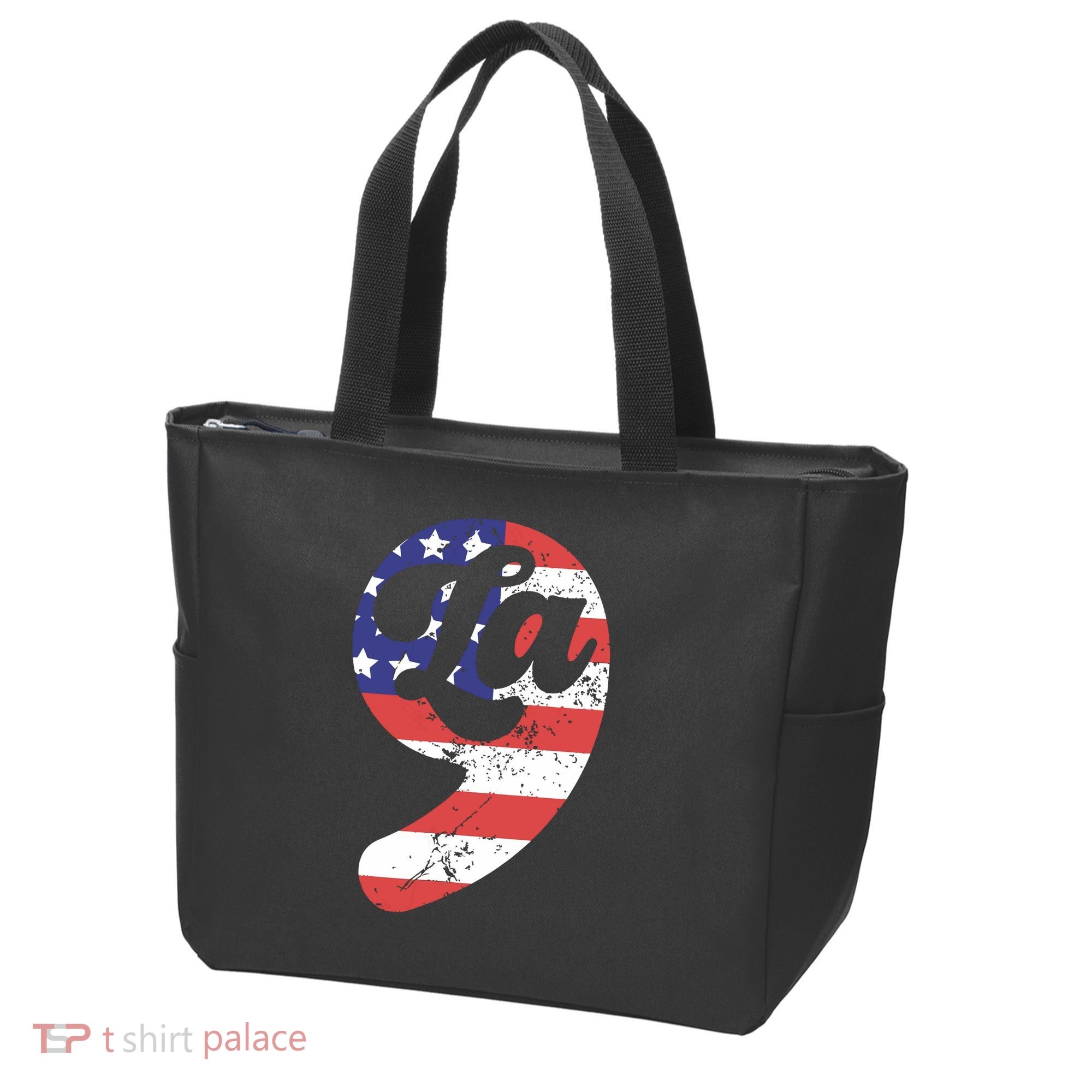 Comma La American Flag Kamala Harris Tote Bag
