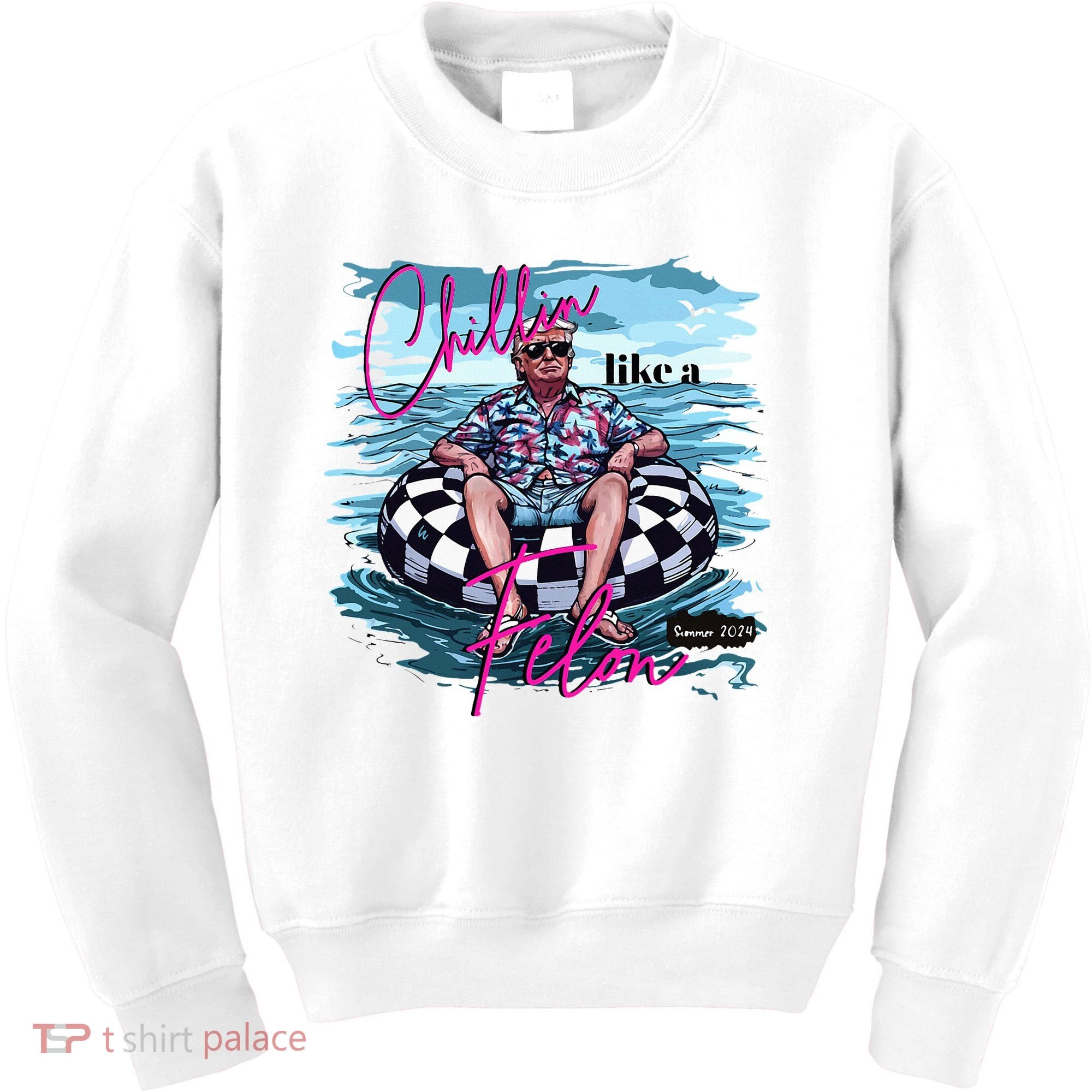 Chillin Like A Felon Trump For President 2024 Kids Sweatshirt