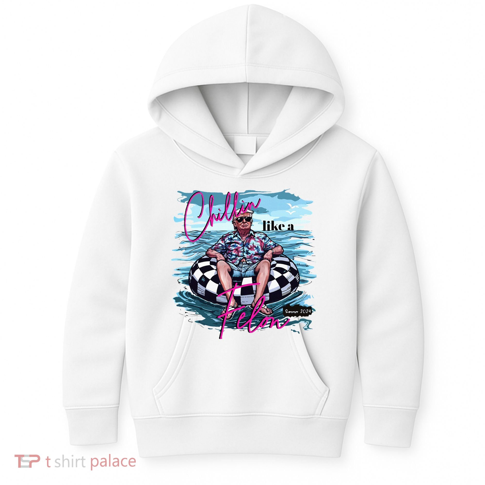 Chillin Like A Felon Trump For President 2024 Kids Hoodie