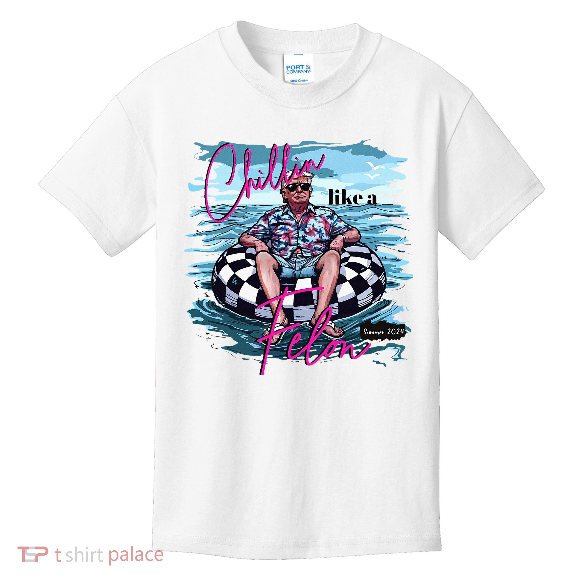 Chillin Like A Felon Trump For President 2024 Kids T-Shirt