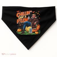 Chillin Like A Felon Donald Trump Buschlight Beer Halloween USA-Made Doggie Bandana thumb 0