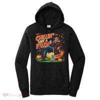 Chillin Like A Felon Donald Trump Buschlight Beer Halloween Women's Hoodie thumb 0