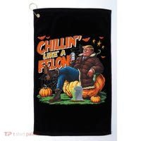 Chillin Like A Felon Donald Trump Buschlight Beer Halloween Golf Towel thumb 0