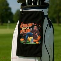 Chillin Like A Felon Donald Trump Buschlight Beer Halloween Golf Towel thumb 2