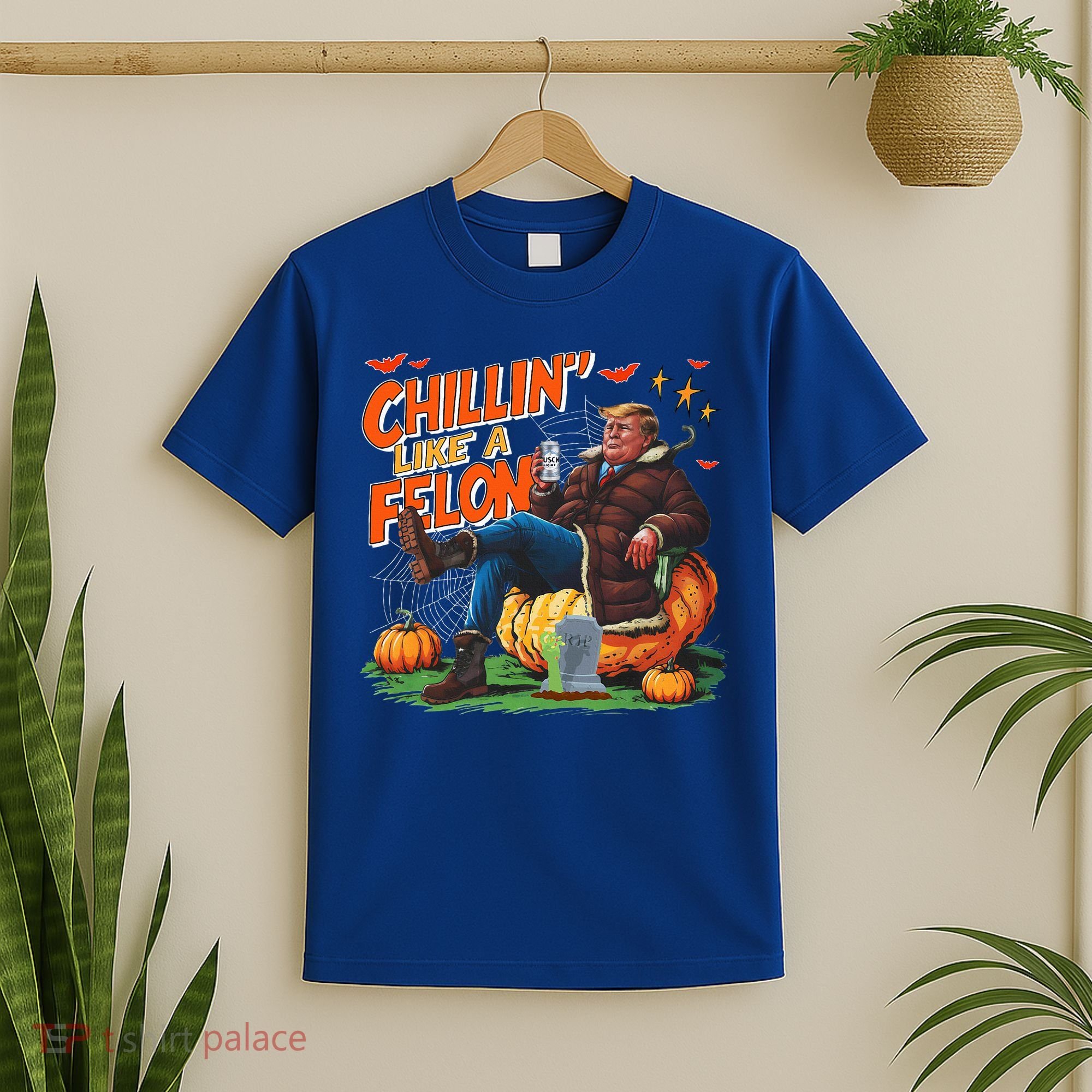 Chillin Like A Felon Donald Trump Buschlight Beer Halloween T-Shirt