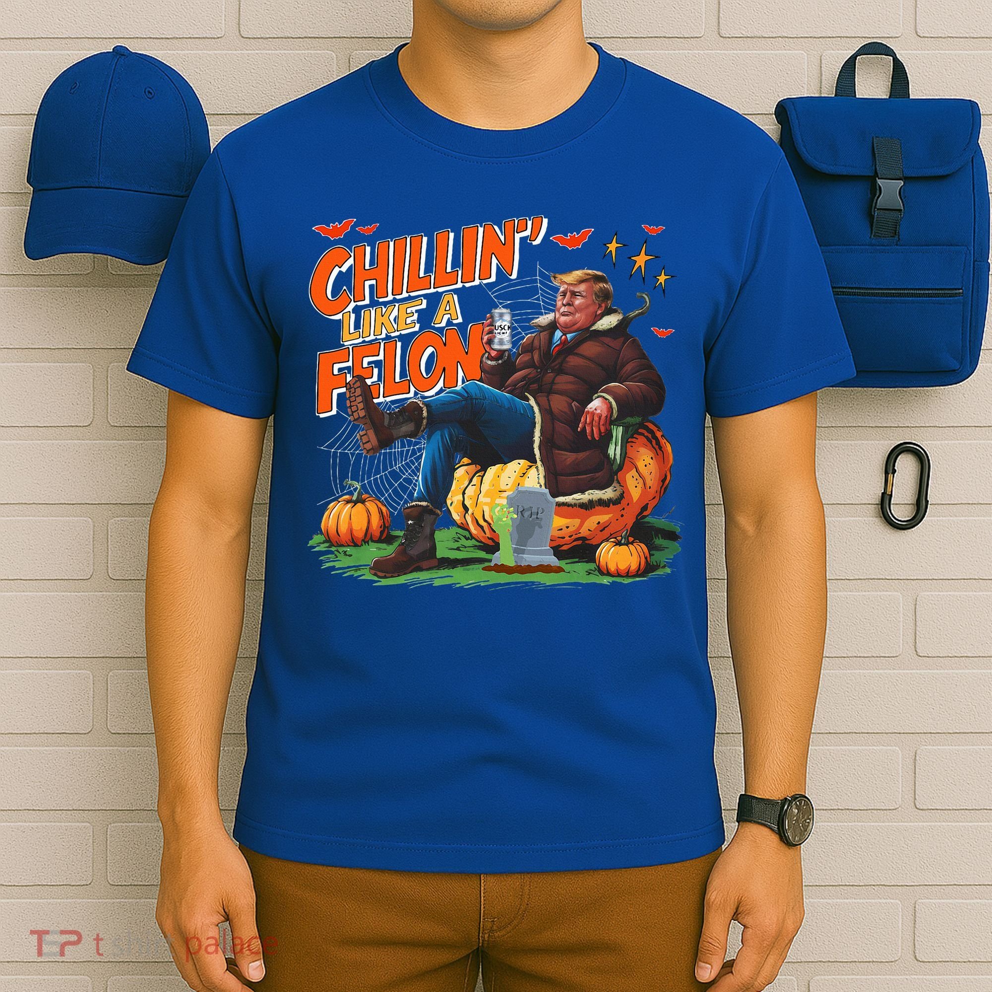 Chillin Like A Felon Donald Trump Buschlight Beer Halloween T-Shirt