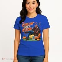Chillin Like A Felon Donald Trump Buschlight Beer Halloween Women's T-Shirt thumb 4