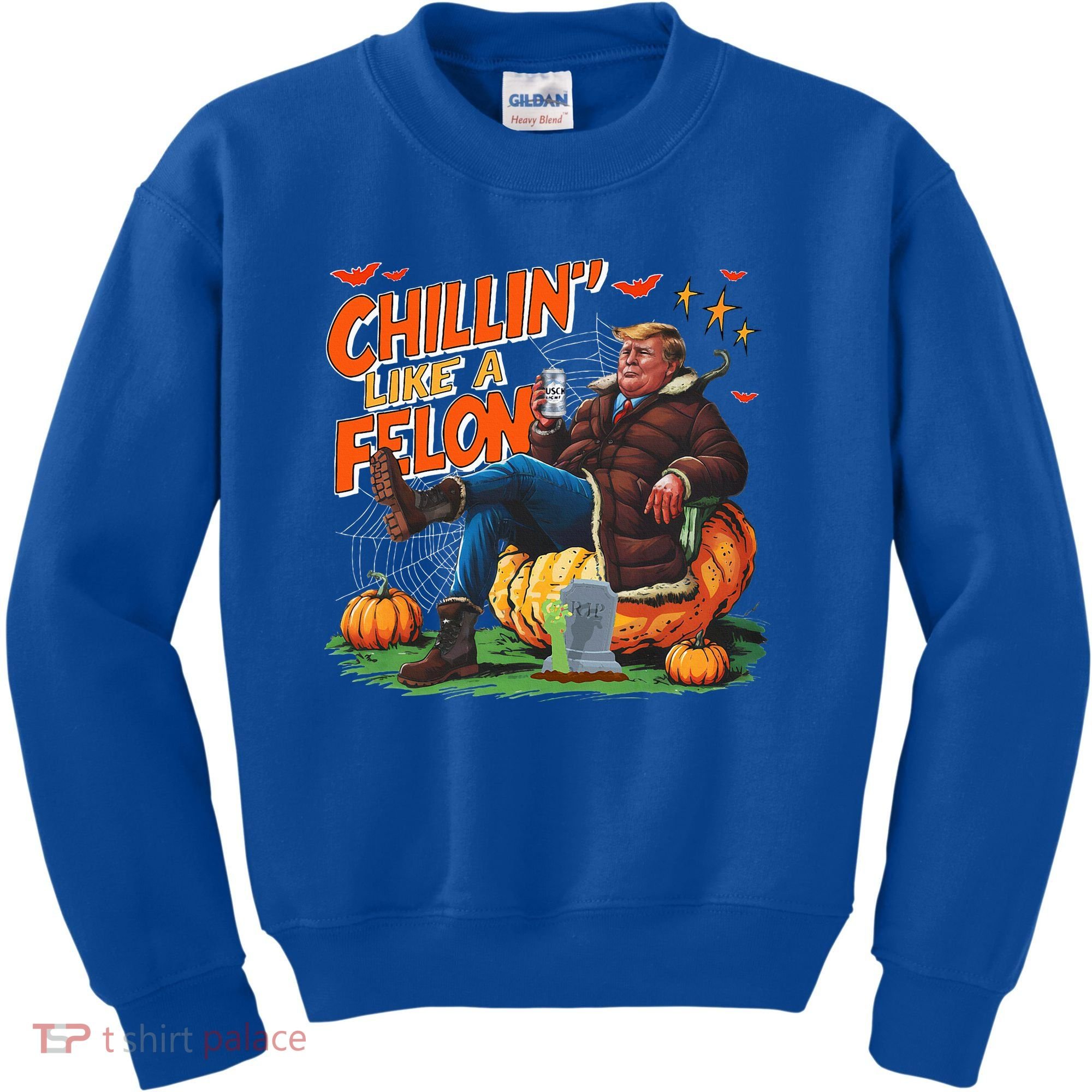 Chillin Like A Felon Donald Trump Buschlight Beer Halloween Kids Sweatshirt