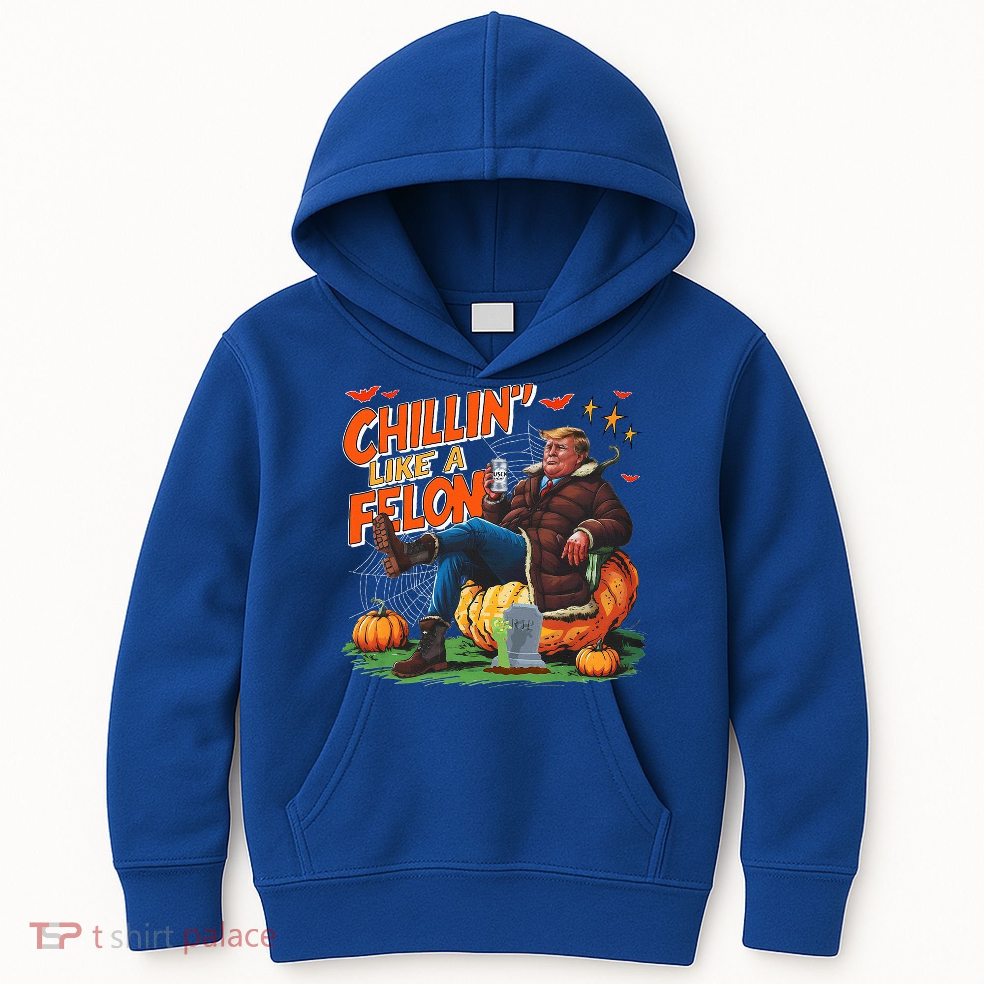 Chillin Like A Felon Donald Trump Buschlight Beer Halloween Kids Hoodie