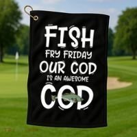 Catholic Lent And Easter Christian Lenten Fish Fry Friday Golf Towel thumb 1
