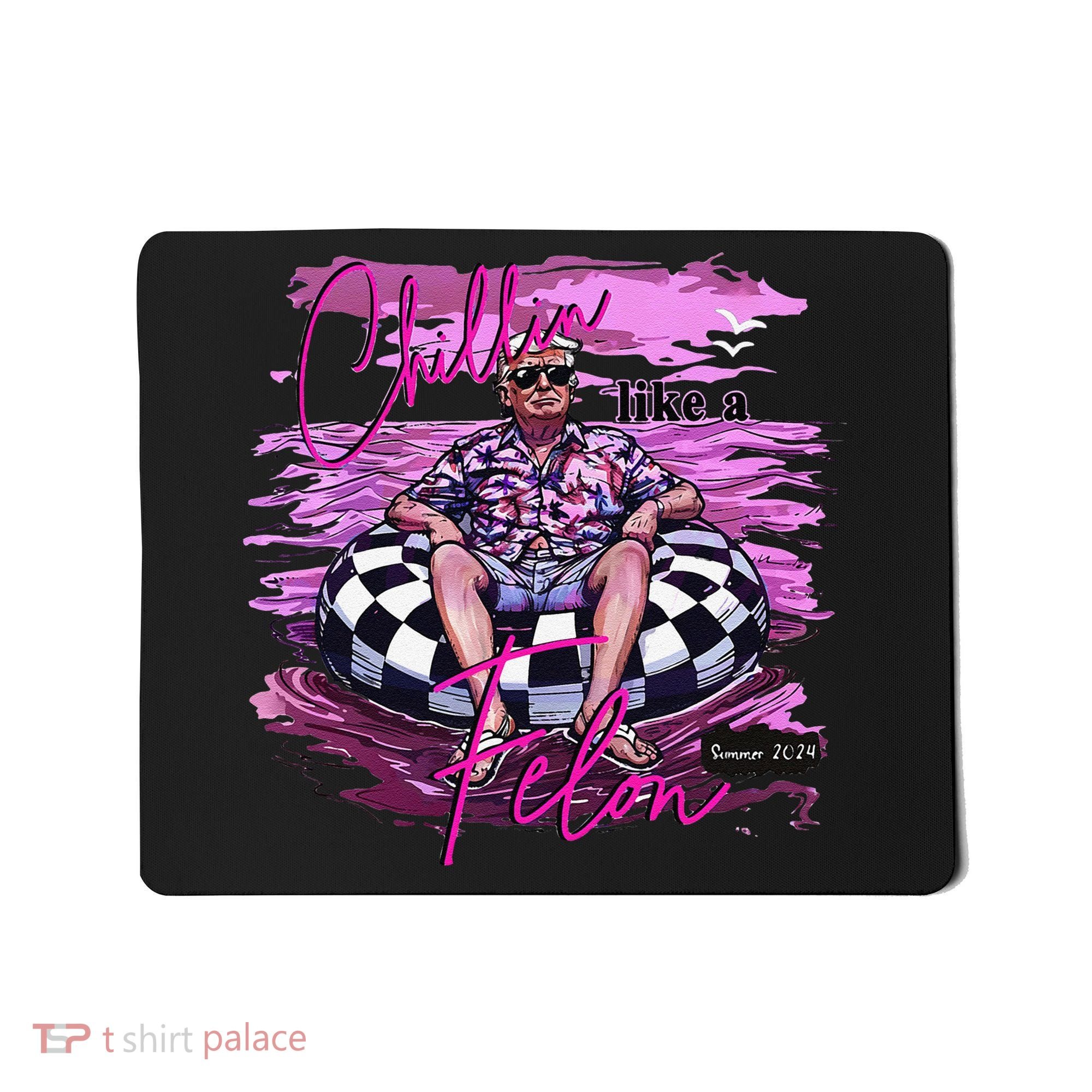 Chillin Like A Felon Retro Summer Pink Funny Trump 2024 Gift Mousepad