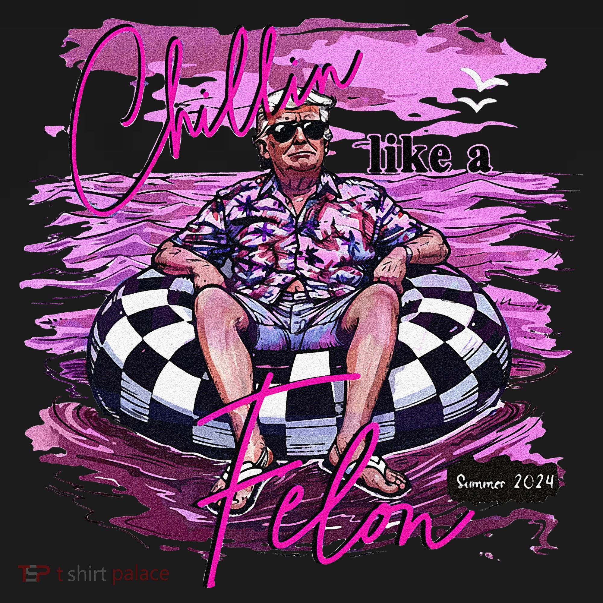 Chillin Like A Felon Retro Summer Pink Funny Trump 2024 Gift Mousepad