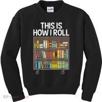 Cute Library Art Book Reader School Librarian Kids Sweatshirt thumb 0