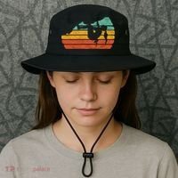 Climb Like A Girl Rock Climbing And Bouldering Retro Gift Bucket Hat thumb 3