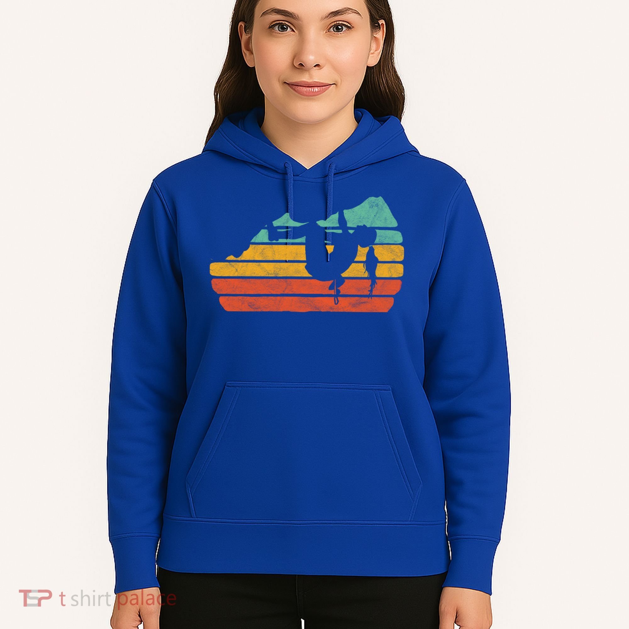 Climb Like A Girl Rock Climbing And Bouldering Retro Gift Hoodie