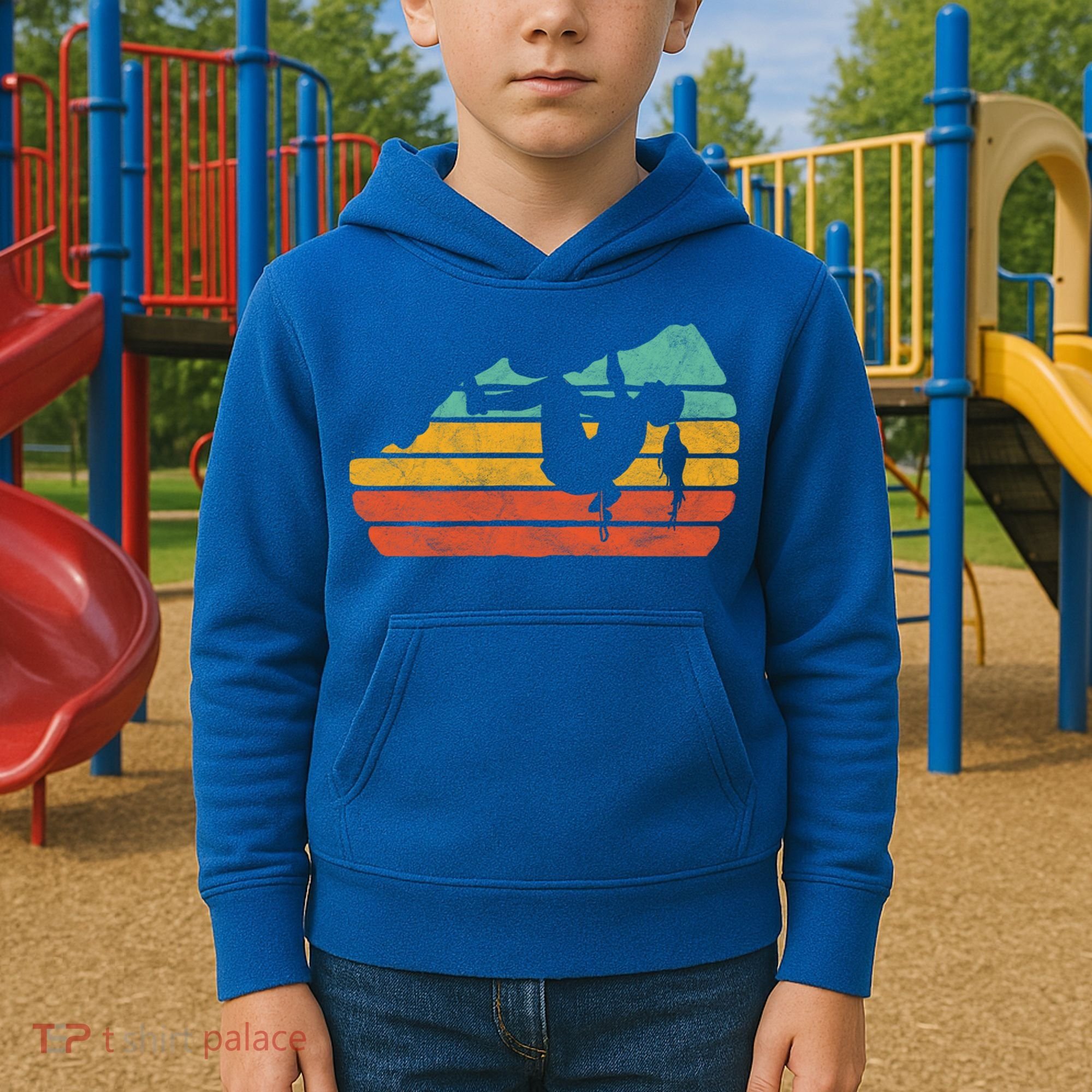 Climb Like A Girl Rock Climbing And Bouldering Retro Gift Kids Hoodie
